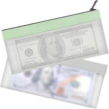 2 Pcs Money Bag, 7.7x3.7 Inch Money Pouch With Zipper For Cash,Bank Bags, Money Folder,Cash Holder For Coins,Cosmetics,Bills,Tool Etc. Back To School,Back To School,School Supplies