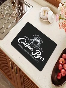 1pc Coffee Mat Coffee Bar Mat Absorbent Non Slip Coffee Mat For Countertops Coffee Bar Accessories Coffee Dish Drying Mat For Coffee Station Waterproof