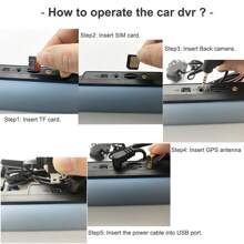 嘉贝尔 11.26 英寸 4G Android 8.1 系统 2GB RAM + 32GB ROM 车载 DVR FHD 1080P GPS 跟踪双镜头录制 WiFi 远程监控，最大支持 128G TF 卡，适用于所有车辆 - 黑色 - 查看 7