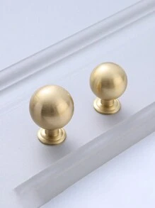 Solid Brass Knobs Unlacquered Kitchen Cabinet Knobs Handle  Luxury Handles - Apricot - View 2