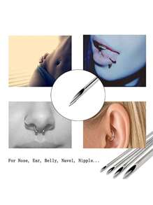 2/5/10PCS 14G Piercing Needles, Hollow Needles Stainless Steel Disposable Sterile Piercing Needles For Belly Navel Ear Cartilage Nose Lip Tongue Nipple Piercing