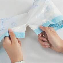 Juego de 100 bolsas de basura lindas en forma de corazón de conejo azul con cordón de dibujos animados para cocina, bolsas de almacenamiento portátiles engrosadas - Azul - Ver 5