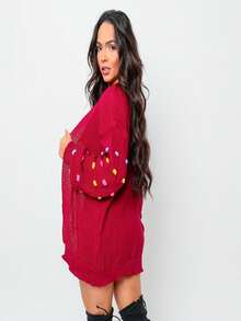 Women Coats - Màu Hoa hồng đỏ - Xem 3