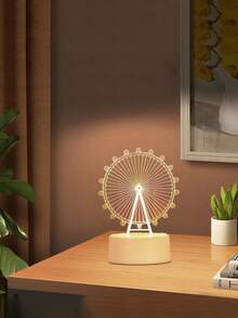 3d夜光創意禮物桌燈usb床頭燈亞克力裝飾燈與usb和led燈 - 摩天輪燈 - 查看 3