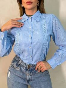 Women Blouses - Màu xanh lam - Xem 3