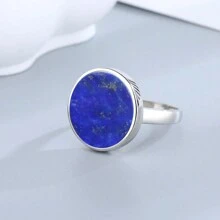 1pc Vintage Texture Natural Stone 15mm Round Center Ring - Round - View 7