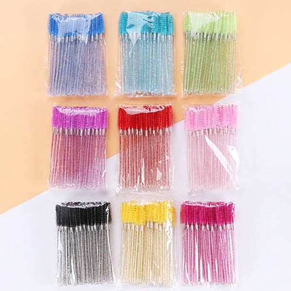 50pcs Disposable Mascara Wand Spool Mascara Brush For Eyebrow/Eyelash Extension Mascara Brush