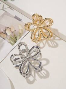 女士金属花朵造型发夹，时尚发饰，打造优雅夏日盘发造型，发爪夹，发夹，发卡，发夹，发卡，发夹，发爪夹，发夹，发卡，发夹，发爪夹，学校用品，大学秋冬发饰，女士度假装扮，女士沙滩配饰 - 綻放雞蛋花 - 查看 4