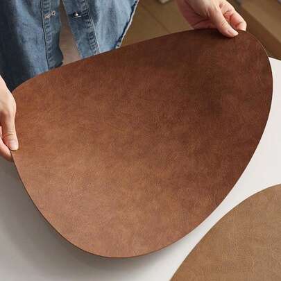 4/1 tấm lót đĩa và đế lót ly bằng da nhân tạo, tấm lót bàn chống trượt chịu nhiệt có thể giặt được, tấm lót cà phê phong cách Bắc Âu cho phòng bếp, trang trí nhà cửa