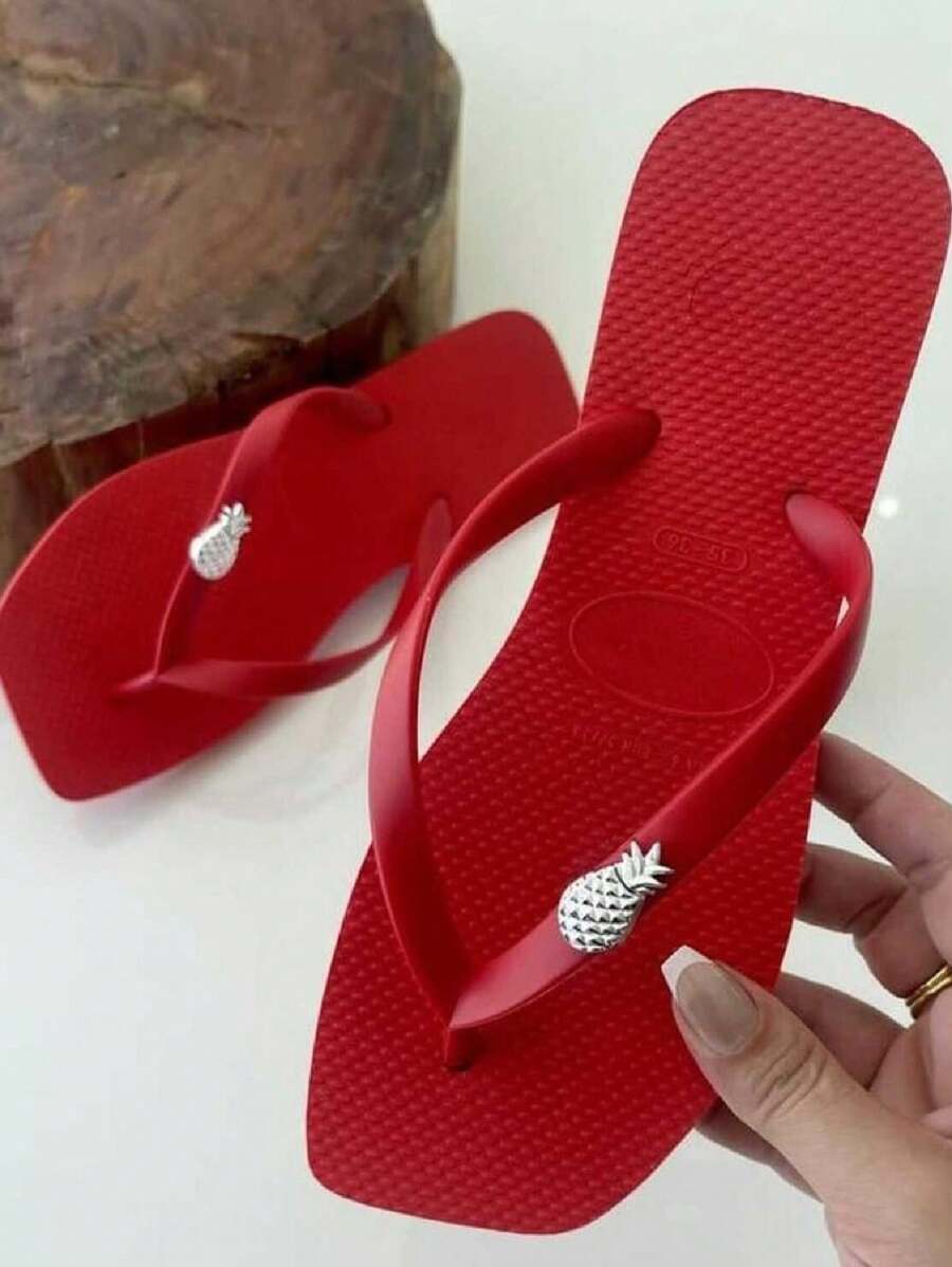 Women Flip-Flops - Red - View 1