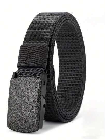 1pc Men's Automatic Buckle Canvas Belt For Work, Outdoor Sports, Summer, School Casual, Business, Boyfriend Husband Father Dad Men Gift, Daily Wear, Fashion, Teen, Outdoor, Vacation, Athletic, Travel, Street, Boho, Vintage Fall, Autumn, Halloween Autumn-Winter Accessories,Suitable For Teens, Youth,Men,Casual, Outdoor, Athletic, Vacation, Graduation Gifts, Birthday, Daily Wear