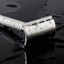 1入組手動刮鬍刀，經典復古雙邊刮鬍刀，男士必備 - 黑色 - 查看 3