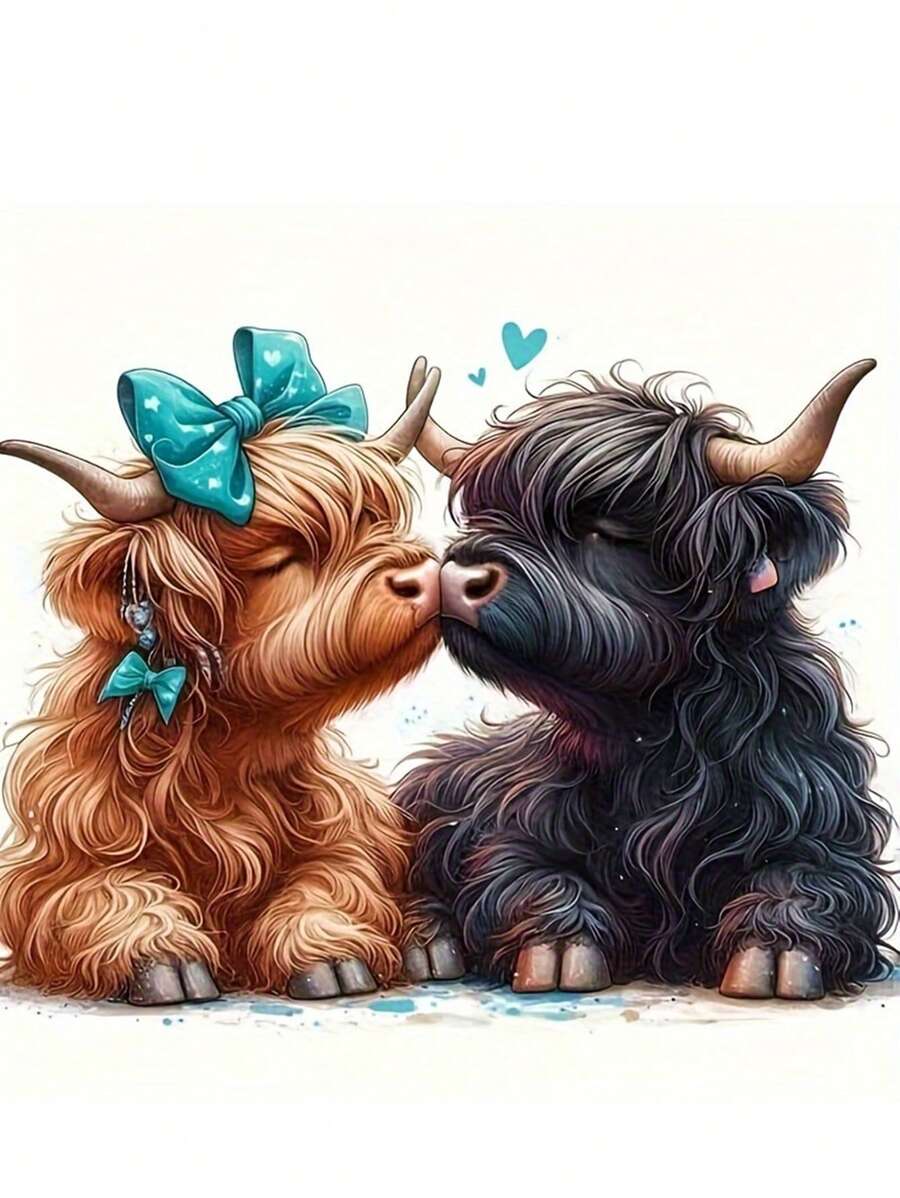 1 Bộ dụng cụ làm tranh đính đá nghệ thuật hình gia súc sáng tạo, Kim cương tròn đầy, Nghệ thuật khảm thủ công, Thích hợp cho người mới bắt đầu, Trang trí tường nhà, Quà tặng sinh nhật Giáng sinh Halloween Lễ tạ ơn, Không có khung. - Nhiều màu - Xem 1