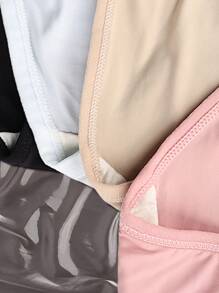 MEIYATING 4入組冰絲花邊拼接中腰無痕薄三角褲女士內褲 - 彩色 - 查看 3