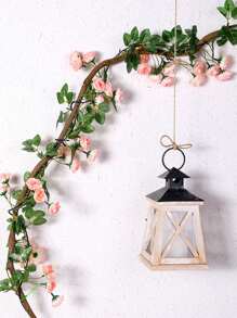 2pcs 69 Heads Artificial Rose Vine Flowers Garlands Decorations Floral Hanging Garden Craft Rose Ivy Plants For Wedding Arch Arrangement, Valentine Day, Gift Gifts Birthday Graduation - Champagne - View 7