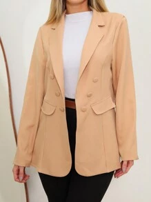 Women Blazers - Màu Khaki - Xem 5