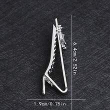 男士襯衫，領帶夾，銅風車造型衣領夾，時尚商務領帶夾 - 銀色 - 查看 2