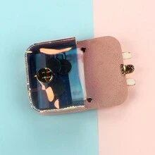 1 chiếc ví chính hãng, kiểu dáng Hàn Quốc dành cho học sinh, trẻ trung và dễ thương, ví nhỏ gọn, túi xách tay, ví đựng tiền xu khắc laser, túi nhỏ, ví mini dành cho nữ sinh có nắp gập, ví đựng tiền xu, móc khóa đa năng. - Nhiều màu - Xem 4