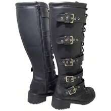 Women Knee-High Boots - 黑色 - 查看 3