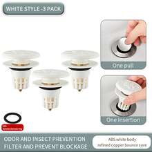 1PC Large Flower Cover Washbasin Bounce Core Drain, Press Type Electroplated Brass Core Washbasin Sink Sink Drain Plug - Multicolor - View 10