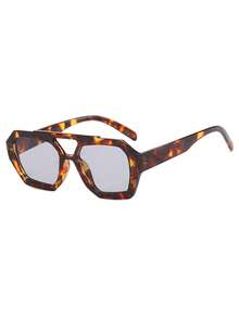 1 件不对称太阳镜复古个性化太阳镜太阳镜（带眼镜盒）