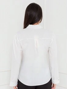 Women Blouses - 白色 - 查看 3