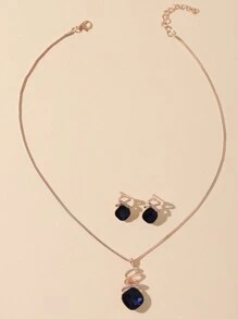 1 Stück stilvoller und eleganter geometrischer Kristallschmuckset mit 1 Paar Ohrringen, geeignet für den täglichen Gebrauch von Frauen, Geschenk für Freunde