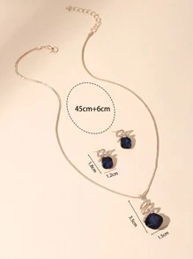 1 Stück stilvoller und eleganter geometrischer Kristallschmuckset mit 1 Paar Ohrringen, geeignet für den täglichen Gebrauch von Frauen, Geschenk für Freunde