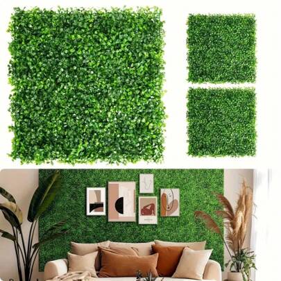 1/4/10pcs Grass Wall Panels Artificial Boxwood Grass Greenery Backdrop Wall Topiary Hedge Plant Thickened UV Protected Privacy Screen Decor For Outdoor Indoor Garden Backyard, Valentine Day, Gift