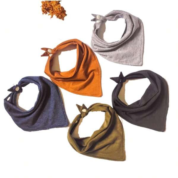 Kit 5 Unidades Babador Bandana Algodão