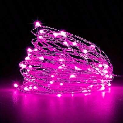 5 Piezas Mini Serie De Luz Decorativa 2 Metros Luz Hada En Tira Color Rosa