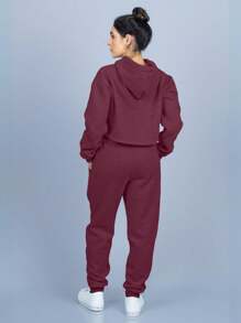 Women Two-Piece Outfits - 紫紅色 - 查看 2