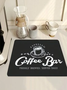 1pc Coffee Mat Coffee Bar Mat Absorbent Non Slip Coffee Mat For Countertops Coffee Bar Accessories Coffee Dish Drying Mat For Coffee Station Waterproof