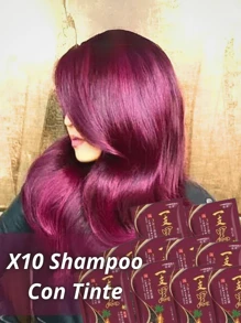 Shampoo With Ginger Dye 10 Pieces In Different Colors For All Occasions Natural Formula Dye Without Damaging Your Hair | Available Colors: Burgundy Or Wine, Red - Burgundy - View 4