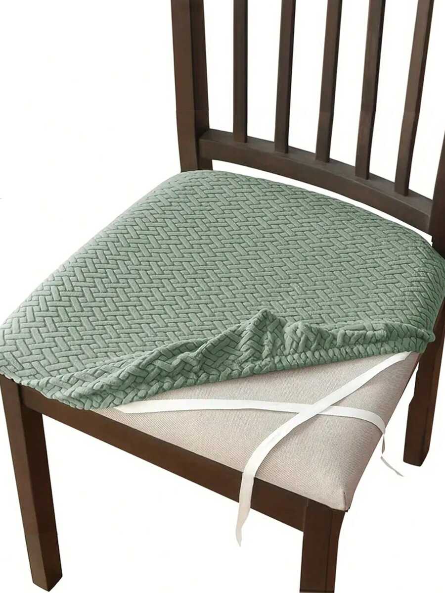 Jacquard Chair Seat Cover Dining Room Chair Slipcover Turqouise 1pc - Mint Green - View 1