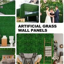 1/4/10pcs Grass Wall Panels Artificial Boxwood Grass Greenery Backdrop Wall Topiary Hedge Plant Thickened UV Protected Privacy Screen Decor For Outdoor Indoor Garden Backyard, Valentine Day, Gift