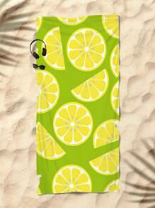 1入組水果檸檬印花超細纖維沙灘巾，多種尺寸沙灘毯隔日曬巾，輕便易攜，適用於游泳、露營、運動、沙灘或健身房 - 彩色 - 查看 4