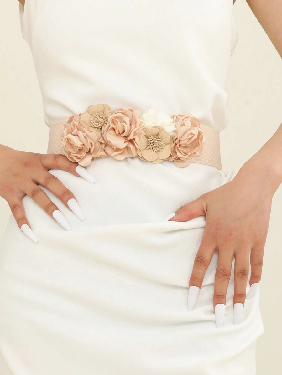 1pc Women's French Elegant 3d Camellia Burned Edge Handmade Fabric