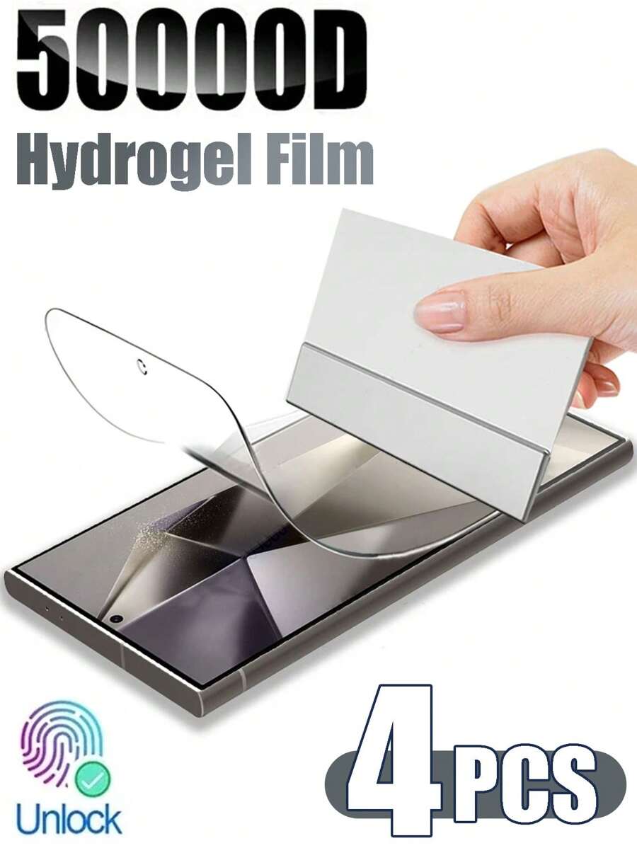4 Piezas de película hidrogel de cobertura completa compatible con Samsung Galaxy, de cobertura total, fácil de instalar, de alta definición, transparente, sin burbujas, resistente a arañazos y roturas. Película protectora de pantalla de gel suave (no de vidrio templado). Regalo para cumpleaños, Pascua, Día del Presidente, Navidad, familia, amigos, novio/novia. Protector de pantalla para teléfono, accesorios para teléfono.