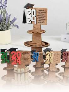 1 Bộ Đế Bánh Tốt Nghiệp Nhiều Lớp Bằng Gỗ, Tiệc Chủ Đề Tốt Nghiệp Năm 2024 Kẹp Bánh Tiền Tốt Nghiệp Theo Tầng, Quà Tặng Trở Lại Trường Học Tự Làm Mũ Tiến Sĩ Kẹp Tiền Trang Trí Đế Bánh - Nhiều màu - Xem 3