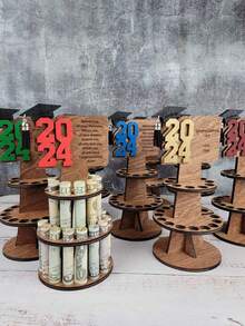 1 Bộ Đế Bánh Tốt Nghiệp Nhiều Lớp Bằng Gỗ, Tiệc Chủ Đề Tốt Nghiệp Năm 2024 Kẹp Bánh Tiền Tốt Nghiệp Theo Tầng, Quà Tặng Trở Lại Trường Học Tự Làm Mũ Tiến Sĩ Kẹp Tiền Trang Trí Đế Bánh - Nhiều màu - Xem 4