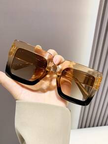 Gafas de sol de plástico cuadradas oversize vintage, gafas de sol clásicas y elegantes con protección UV para mujeres, adecuadas para usar con suéter, jeans, pantalones de chándal, sudadera con capucha, chaqueta, vestido y camisa de manga larga, perfectas para vacaciones en la playa, viajes y actividades al aire libre en verano