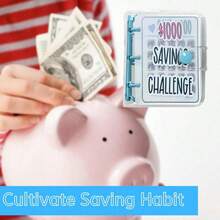 1pc 1000 Savings Challenge Binder, Money Saving Binder, Reusable Budget,Savings Challenges Book With Envelopes, Envelope Savings Challenge, Mini Budget Binder With Cash Envelopes - Small Size - View 2