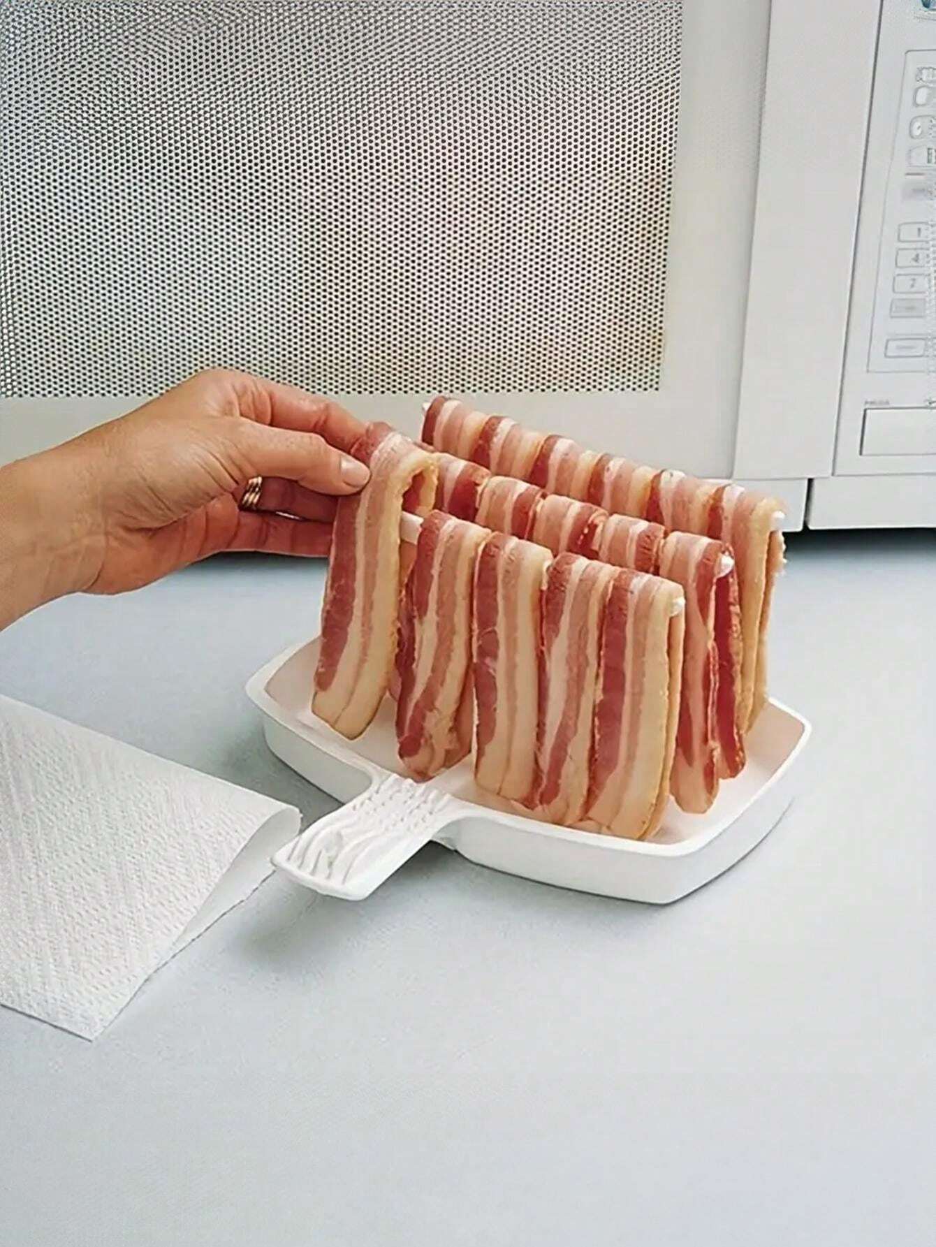 1 PC Microwave Bacon Cooker, Tray Rack Bacon Cooking Tool For Crispy