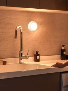 Đèn Puck 55 Lumens Đèn hoạt động bằng pin cho dưới tủ, Đèn Puck, Đèn hoạt động bằng pin có điều khiển từ xa, Đèn led chiếu sáng dưới tủ Không dây, Đèn tủ quần áo có thể điều chỉnh độ sáng - trắng - Xem 8