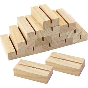 5 st träbordsnummerställ träplaceringskortshållare bildhållare akrylskylthållare för ceremoni födelsedagsfest heminredning tillbaka till skolan alla hjärtans dag