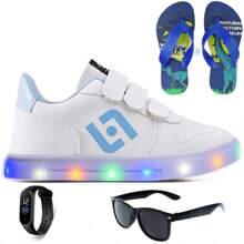CALCADOS LGHT LIGHT Kids Flats - Xanh và trắng - Xem 1