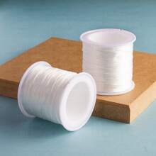 Fio Strech 0.5mm Branco Elástico Para Pulseiras - Rolo 100 Metros - Branco - Visão 1