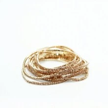 12 Bracelets With Shiny Stones - Gold - Übersicht 2
