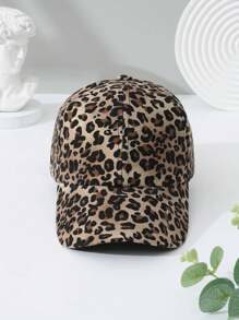 1pc Women Multi-Color Leopard Print Adjustable Sun Protection Casual Baseball Cap Suitable For Daily Wear - Multicolor - View 10